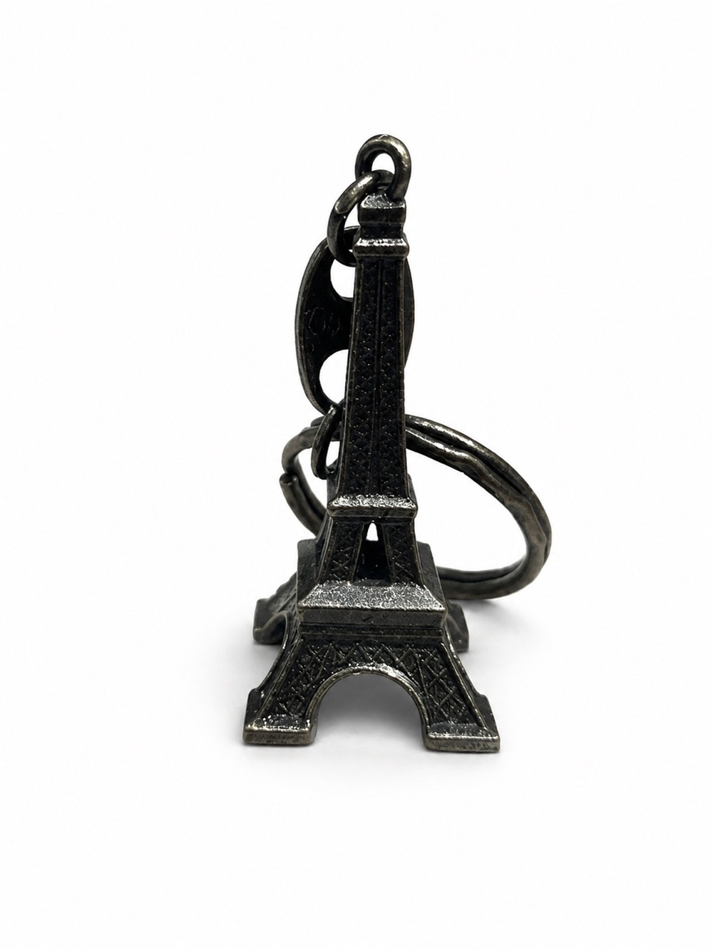 Eiffel Tower Metal Keychain - Antique Silver